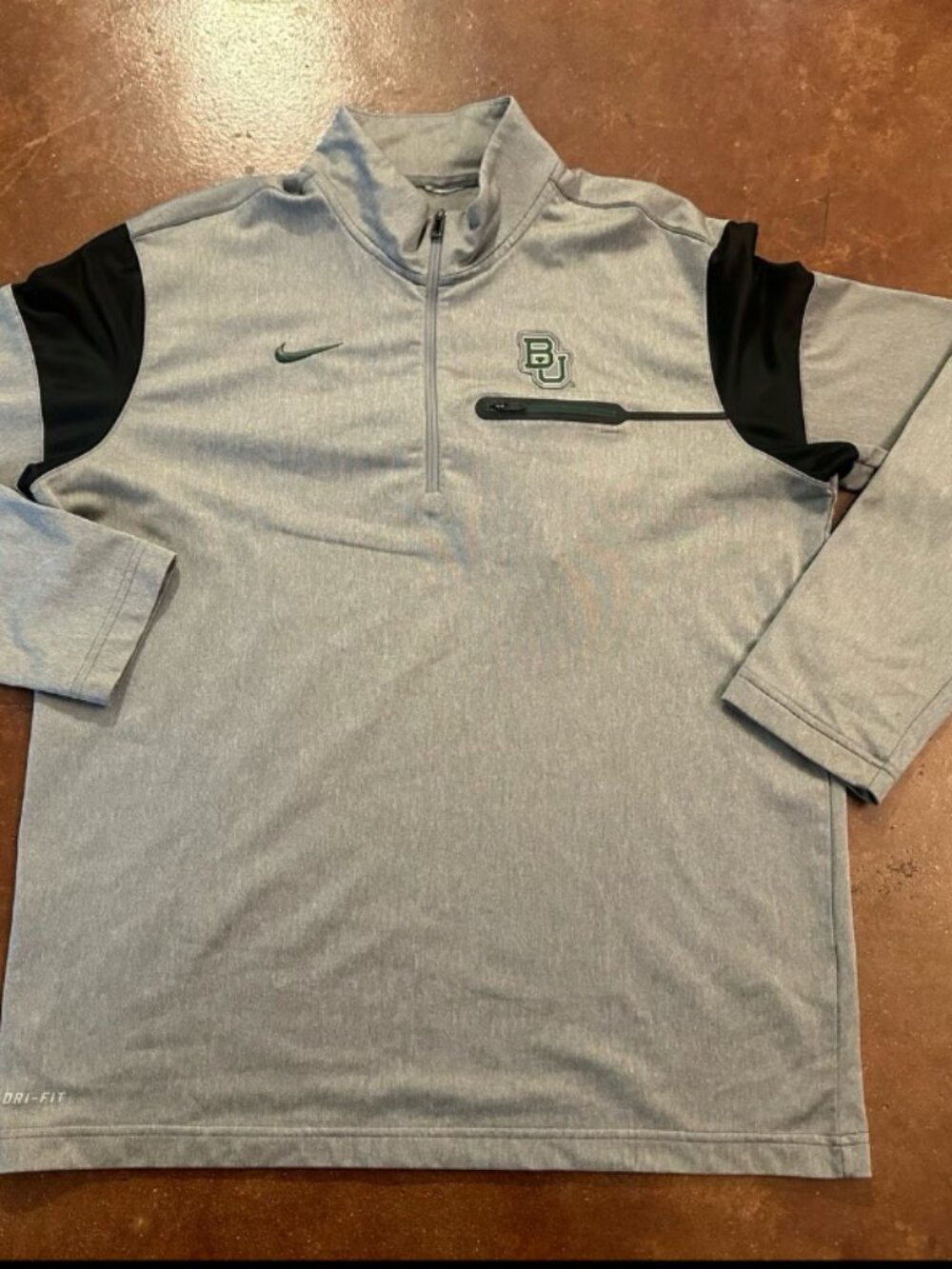 Baylor Bears Nike Dri-Fit 1/4 Zip Athletic Long Sleeve Pullover